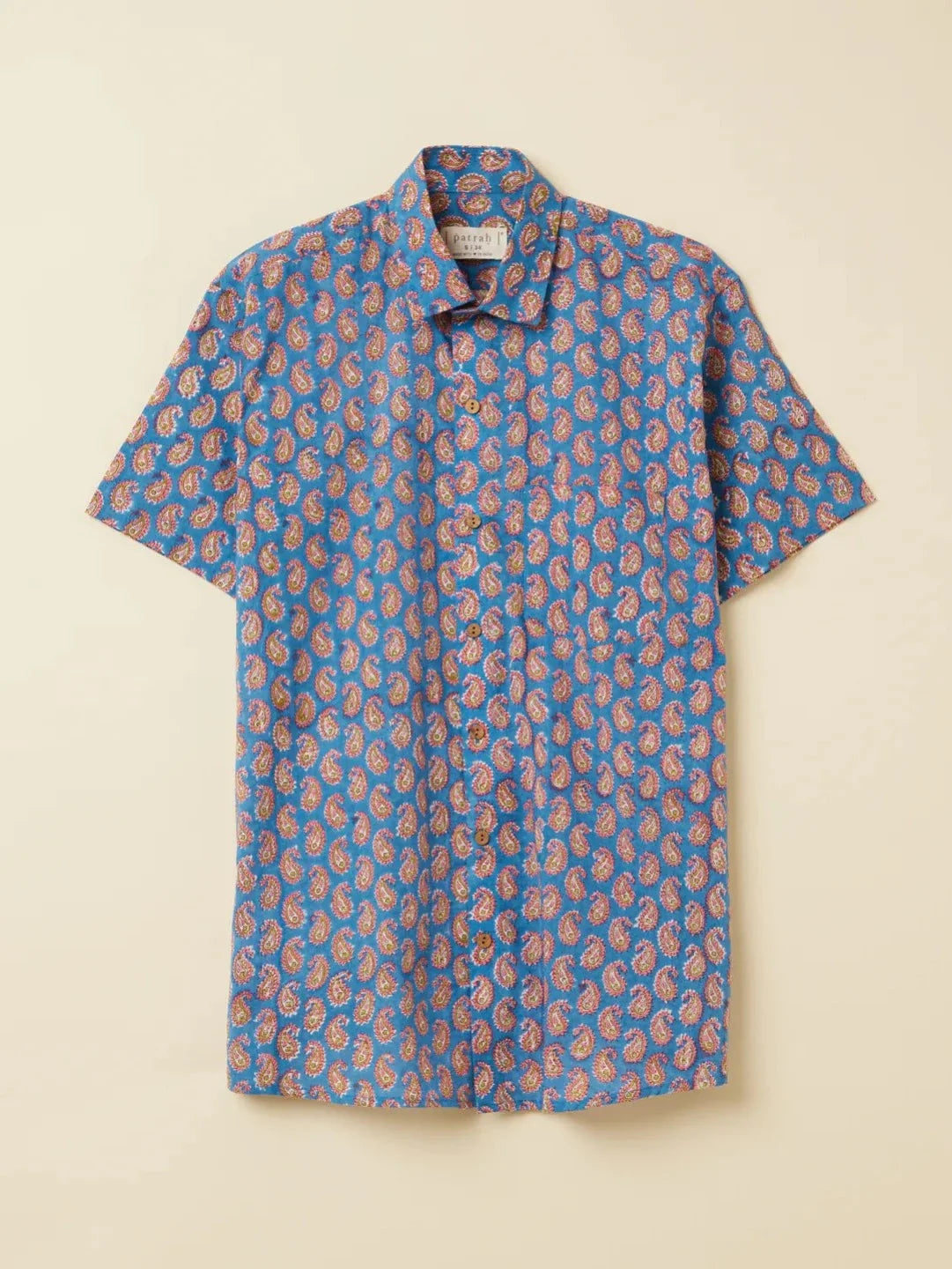 Blue Paisley Handblock Printed Shirt